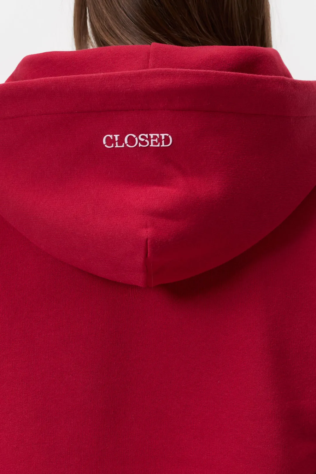 Closed Hoodie made from organic cotton Chili pepper red Clearance