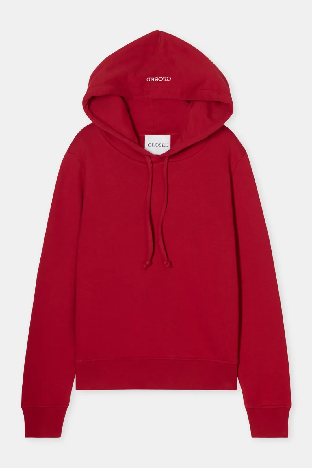 Closed Hoodie made from organic cotton Chili pepper red Clearance