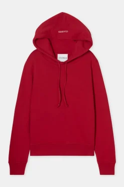 Closed Hoodie made from organic cotton Chili pepper red Clearance