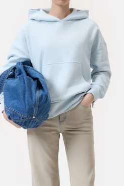 Closed Hoodie made from organic cotton Light sky blue Online
