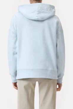 Closed Hoodie made from organic cotton Light sky blue Online