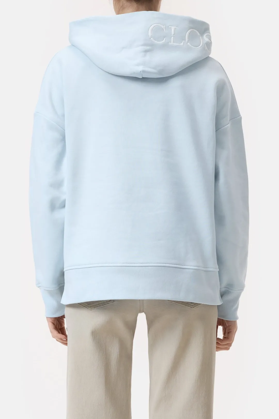 Closed Hoodie made from organic cotton Light sky blue Online