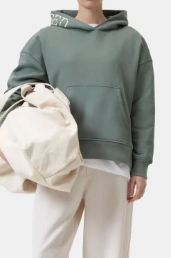 Closed Hoodie made from organic cotton Faded green Clearance