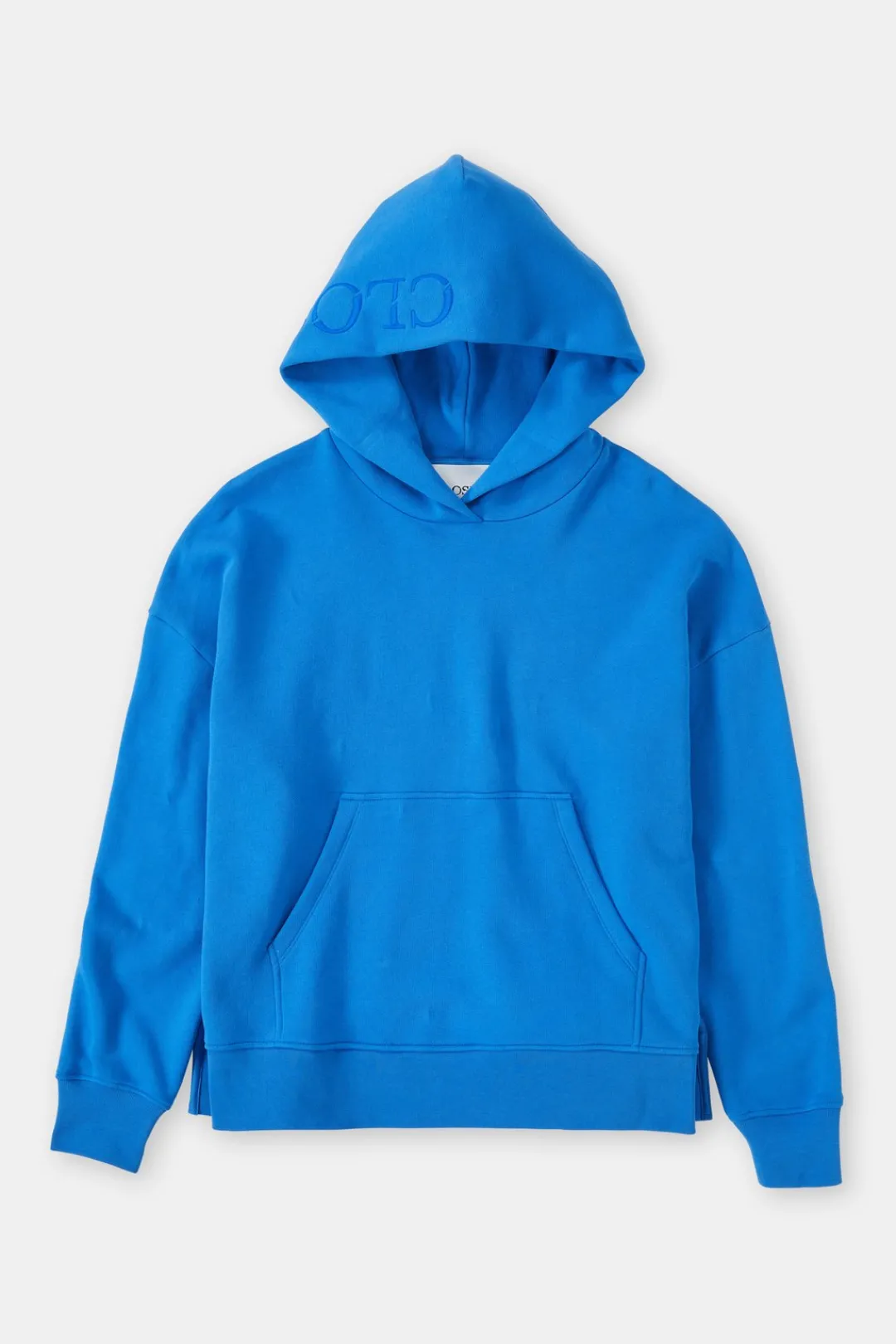 Closed Hoodie with logo Lake blue Discount