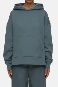 Closed Hoodie with logo Pini green Clearance
