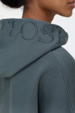 Closed Hoodie with logo Pini green Clearance