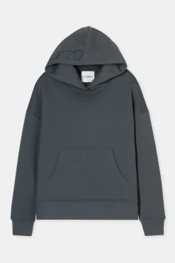 Closed Hoodie with logo Pini green Clearance