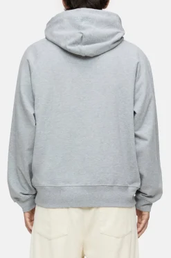 Closed Hoodie with logo Light grey melange Outlet