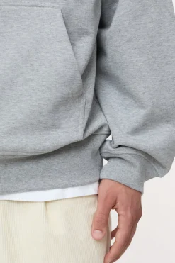 Closed Hoodie with logo Light grey melange Outlet