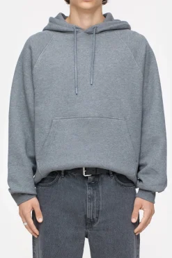 Closed Hoodie with logo Dark grey melange