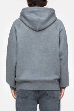 Closed Hoodie with logo Dark grey melange