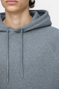 Closed Hoodie with logo Dark grey melange
