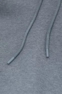 Closed Hoodie with logo Dark grey melange