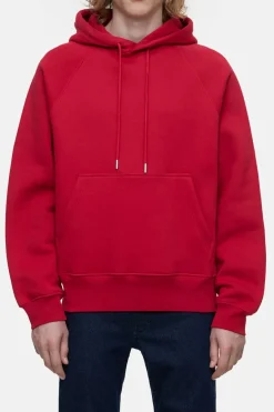 Closed Hoodie with logo Chili pepper red Online