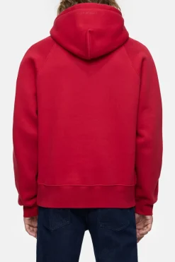 Closed Hoodie with logo Chili pepper red Online