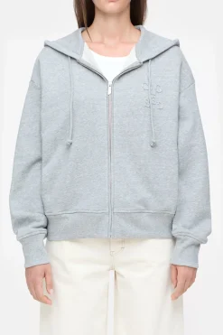 Closed Hoodie with zipper Light grey melange New