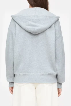 Closed Hoodie with zipper Light grey melange New