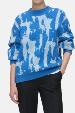 Closed Jacquard jumper Lake blue Hot