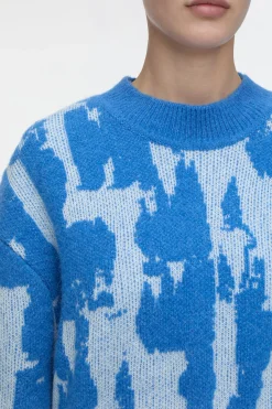 Closed Jacquard jumper Lake blue Hot