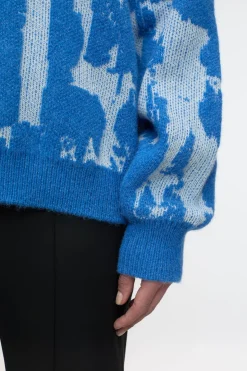 Closed Jacquard jumper Lake blue Hot