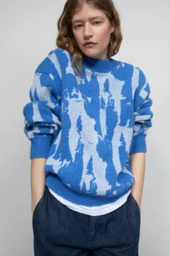 Closed Jacquard jumper Lake blue Hot
