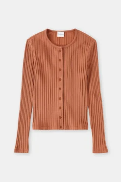 Closed Jersey cardigan Ferro brown Hot