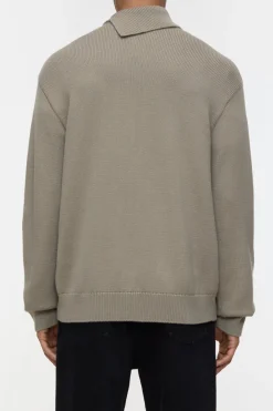 Closed Jumper with collar Natural linen Online