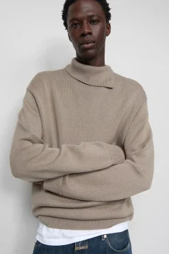 Closed Jumper with collar Natural linen Online