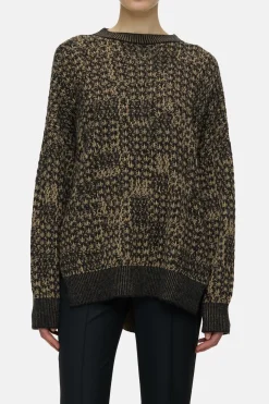 Closed Jumper with pattern Biscotti brown Discount
