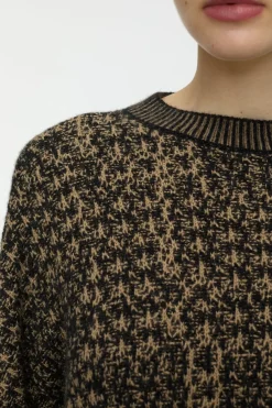 Closed Jumper with pattern Biscotti brown Discount