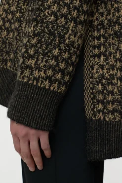 Closed Jumper with pattern Biscotti brown Discount
