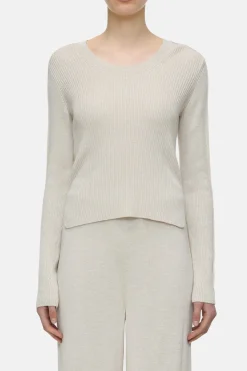 Closed Knitted long-sleeve top Sabbia beige Hot
