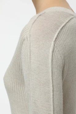 Closed Knitted long-sleeve top Sabbia beige Hot