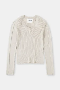 Closed Knitted long-sleeve top Sabbia beige Hot