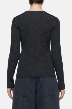 Closed Knitted long-sleeve top Smokey blue Hot