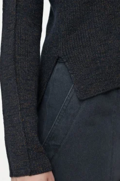 Closed Knitted long-sleeve top Smokey blue Hot