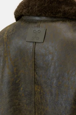 Closed Lambskin coat in a vintage look Ver green Sale