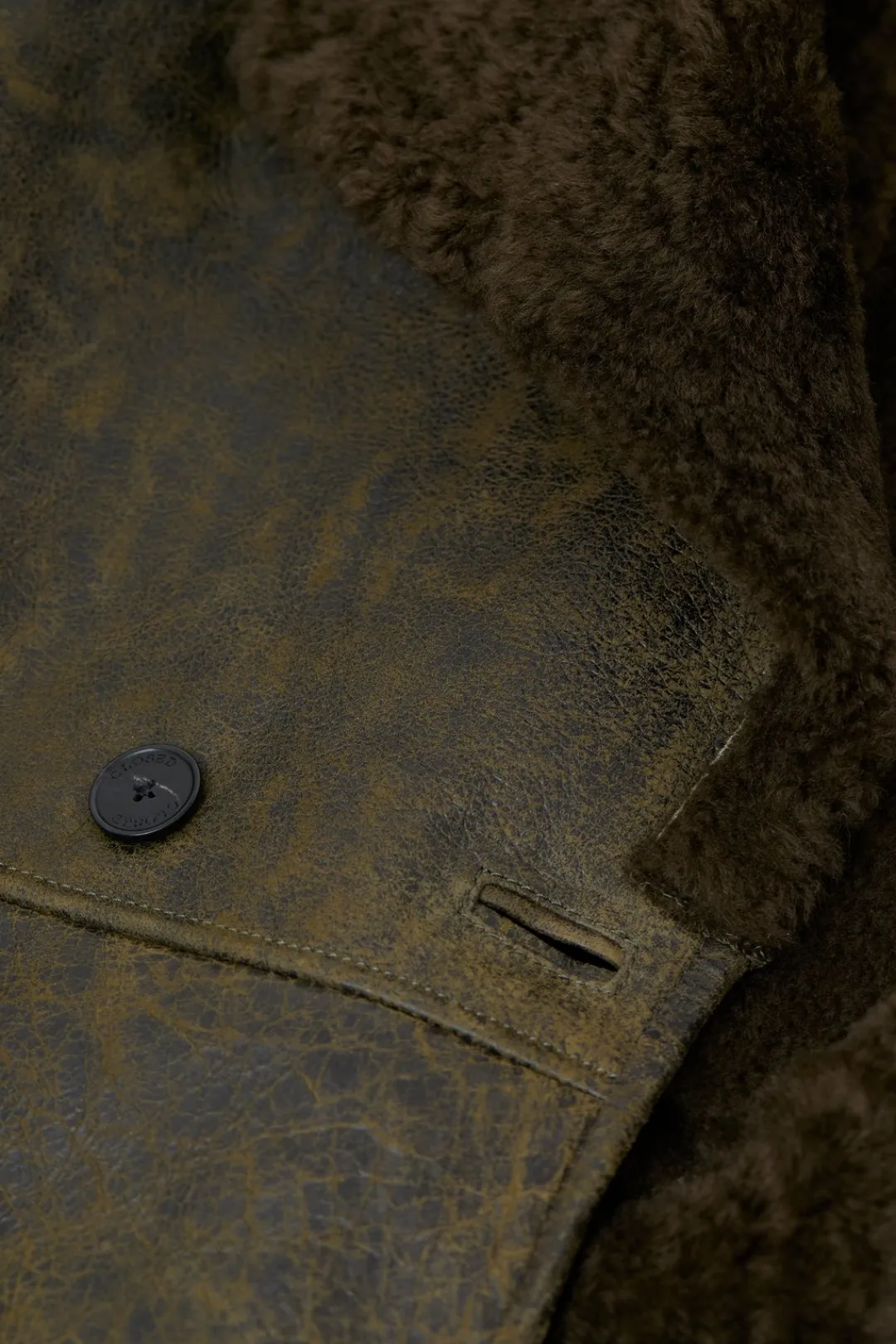 Closed Lambskin coat in a vintage look Ver green Sale
