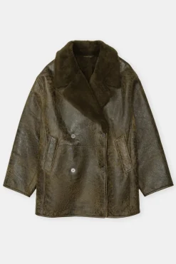 Closed Lambskin coat in a vintage look Ver green Sale