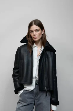 Closed Lambskin jacket Black Discount