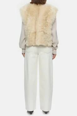 Closed Lambskin waistcoat Raw silk New