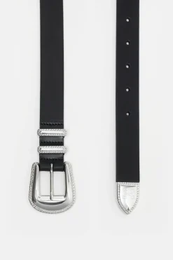 Closed Leather Belt Black