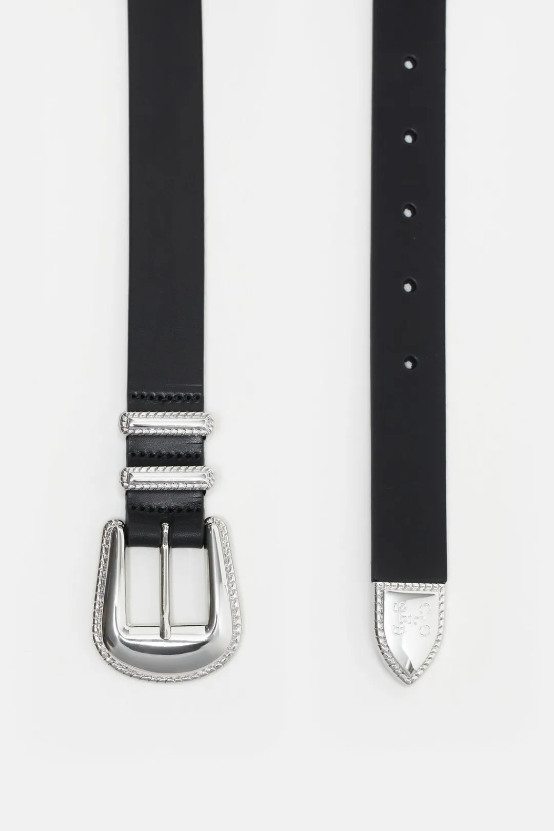 Closed Leather Belt Black