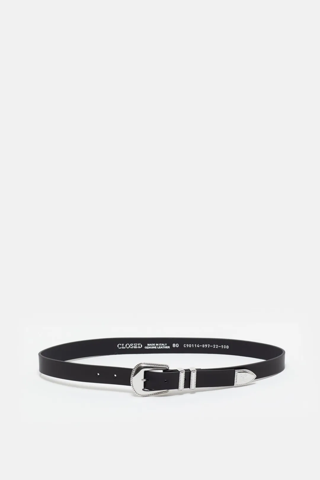 Closed Leather Belt Black
