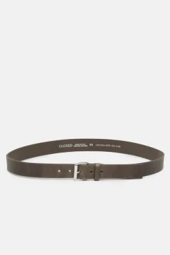 Closed Leather belt Natural linen New