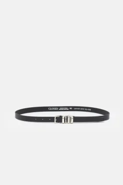 Closed Leather belt Black New