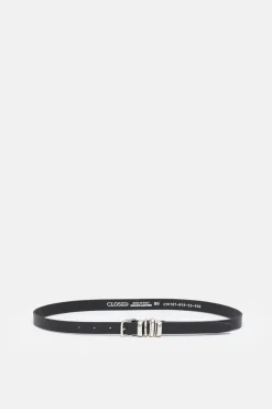 Closed Leather belt Black New