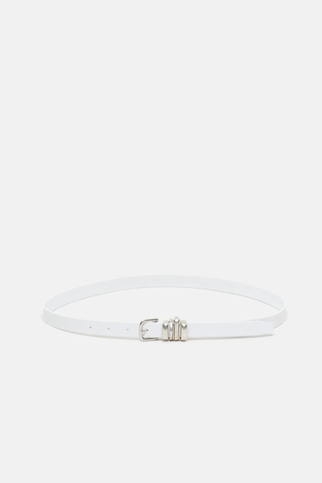 Closed Leather belt White