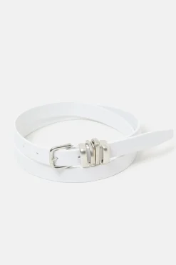Closed Leather belt White