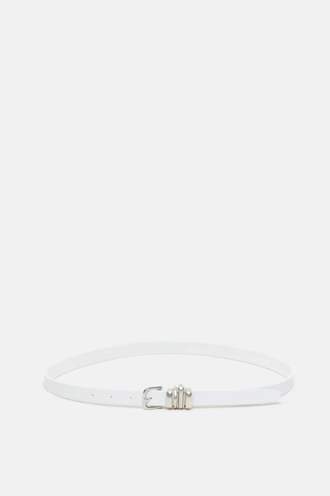 Closed Leather belt White